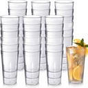 Sieral 36 Pack 20 oz Clear Plastic Cup Reusable Beverage Tumblers Stackable Restaurant Drinking Plastic Glasses Unbreakable Water Cups for Kitchen Cafe Home Party Supplies Office