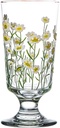 Cabilock Small Daisy Glass Cup | Vintage Floral Drinking Glasses for Milk Juice and More | Elegant Goblet Design for Home & Kitchen Use