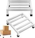 2 Pack Dunnage Rack 13.8" Long x 13.8" Wide, 3.9" Height Stainless Steel Shelf 1000+ Pound Capacity Commercial Food Floor Rack for Restaurants Kitchens Garages and Vehicles