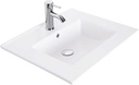 24" Rectangle Drop In White Bathroom Ceramic Sink Porcelain Top With Overflow Faucet Chrome 1.5 GPM Pop Up Drain Water Supply Lines (BT-A08)