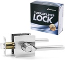 Privacy Lever Door Handle Without Key,Square Easy to Open Keyless Locking Lever Set [for Bedroom Bathroom] Reversible for Left Right Interior Doors Heavy Duty (Privacy, Satin Nickel)