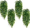 Waipfaru 4Pcs Fake Hanging Plants 2.7ft Fake Plants Eucalyptus Leaves UV Resistant Fake Vines Ivy Artificial Plants Outdoor Faux Plants Indoor Bedroom Living Room Boho Wall Porch Shelf Decor