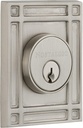 Nostalgic Warehouse 715157 Mission Plate Double Cylinder Deadbolt Mission Door Knob in Satin Nickel,