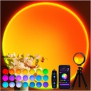 Sunset Lamp Projector 21 Color Changing Sunlight Lamp Mood Lighting,Sunrise Sunset Light 360°Rotation LED Projection Lamp for Room Decor,Party,Tiktok Live,Photography|Multicolors, APP & Button Switch
