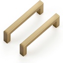 Ravinte Cabinet Handles Solid Slim Champagne Bronze 10 Pack 3 Inch Hole Center Square Bar Drawer Handles Kitchen Cabinet Pulls Drawer Kitchen Cabinet Hardware