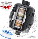 Black Showerhead Filter for Hard Water - 24 Stage Shower Filter Shower Water Filter with 4 Replaceable Filter Cartridges Protects Your Skin and Hair from Chlorine and Heavy Metals in Water