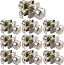 KNOBWELL Square Brushed Nickel Door Knobs, Interior Door Knobs, Closet Door Knob for Passage, Hallway, Keyless Stainless Steel Indoor Door Knob, 10 Pack