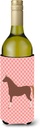 Caroline's Treasures BB7909LITERK Hannoverian Horse Pink Check Wine Bottle Hugger Bottle Cooler Sleeve Hugger Machine Washable Collapsible Insulator Beverage Insulated Holder
