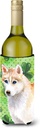Caroline's Treasures BB9829LITERK Siberian Husky St Patrick's Wine Bottle Hugger, Green Bottle Cooler Sleeve Hugger Machine Washable Collapsible Insulator Beverage Insulated Holder