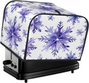 Toaster Cover 4 Slice Purple Violet Snowflakes Pattern Toaster Cover Waterproof Kitchen Small Appliance Covers Microwave Oven Dust-Proof Bread Cover, Women Gift