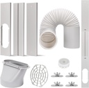 Portable AC Window Vent Kit with 5.9” Exhaust Hose Window Seal Kit for Portable Air Conditioner, Adjustable Portable AC Windows Vent Kit for Sliding Horizontal and Vertical Window