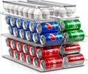 Sorbus Soda Can Organizer for Refrigerator & Egg Holder for Fridge Set, 4 Stackable Can Holder Dispenser Holds 12 Cans Each & 2 Egg Holders with Lid holds 14 eggs for Fridge, Pantry, Freezer, BPA-Free