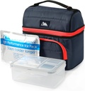 Arctic Zone Ultimate Secret Lunch Bucket - Dual Compartment Insulated Lunch Pack - Navy