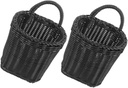 2Pcs Woven Hanging Basket Decorative Wall Mounted Storage Baskets for Kitchen Bathroom Space Saving Woven Organizers for Fruit Sundries Display Vintage Look