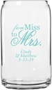 Personalized Color Printed Beer Can Glass - From Miss To Mrs - Robins Egg Blue - 144 pack
