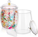 2Pcs 1 Gallon Candy Jars With Lids&Spoons Clear Plastic Cookie Container Large Airtight Apothecary Storage Organization Hard Snack Buffet Canister for Wedding Home Décor Kitchen Bar Decoration