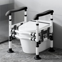 Toilet Safety Rails for Seniors - Adjustable Height & Width Safety Frame with Handrail, Fits Most Toilet Seats, Supports 220lbs, Non-Slip Bathroom Assist Bar for Elderly (Easy Installation)