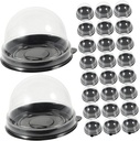 Luxshiny 50Pcs Dome Cake Boxes with Transparent Covers Abs Baking Packaging Containers for Cupcakes and Desserts and Stable Bottom Lightweight and Portable