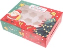 Gatuida 12pieces Christmas Cupcake Box Festive Prints Slot Holder for Treats for Gifting Chocolates and Pastries Easy to Assemble Holiday Packaging