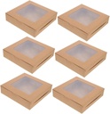 Zerodeko 6Pcs Clear Window Cake Packaging Boxes Sturdy Bakery Boxes for Cupcakes Cookies and Pastries for Bakeries and Cafes No Odor Safe for