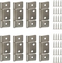Three Leaf Non-Mortised Hinge for Mobile Home & RV Interior 8 Packa Satin Nickel Door Hinges with Screws