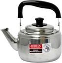 ZEBRA 0.8 liter Small Polished Mirror Finish Stainless Steel Whistling Canister Stovetop Teakettle Tea Kettle Teapot, Gas Electric Induction Compatible., 7”x5.5”x6”, 0.8 l, O.8 l