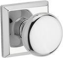 Baldwin FDROUTSR260 Baldwin Reserve Full Dummy Lockset x Round with Traditional Square Rose in Bright Chrome Finish