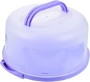 Thickened Portable Cake Box Lid Reusable Plastic Food Storage Container for Birthday Cakes in Purple Easy Carry and Sealed Protection