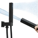 Matte Black Brass 2 in 1 Function Handheld Shower Sprayer Head with 59" Long Flexible Hose Attachment and Adjustable Shower Wand Holder