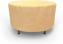 Budge P5A22SF1 All Seasons Round Patio Table Cover Lightweight, UV-Resistant, Medium, Tan