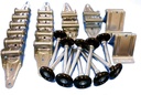 Industrial Garage Door Hinge & Roller Tune Up Kit for 16x7 or 18x7 Nylon Rollers, Silver, Unfinished Steel & Nylon