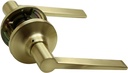 Essen Lockset - Satin Brass - Passage (Door Lever Knob Handle Leverset Modern Gold Amber) Brushed Brass
