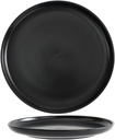 Dinner Plates Set of 2 Ceramic Round Dessert Salad Plates - Microwave, Oven, and Dishwasher Safe, Restaurant Kitchen Porcelain Serving Dishes Dinner Plates - 10 Inch Black