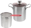 Garneck 1Set Deep Fryer with Fry Basket Ergonomic Cooking Pot for Easy Frying for Home Use and Housewarming