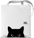 Cute Cat Canvas Tote Bag for Women Girls Funny Kitty Aesthetic Reusable Grocery Shoulder Bag for Shopping Work Travel Beach Cat Lover Gifts