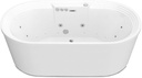 ANZZI Freestanding Tub 34" x 67", Center Drain Whirlpool and Air Bath Tub in White, Whirlpool Jetted, Aromatherapy, Sofi Series (FT-AZ201)