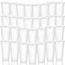 30 Pack Tumblers with Lid and Straw Reusable Plastic Clear Cups Bulk Water Bottles 24 Ounces Cups Travel Mug Cup for Iced Coffee Cold or Hot Drink Juices Birthdays Party Outdoor Use