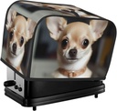 Cute Chihuahua Toaster Cover 2 Slice, Bread Machine Covers Quilted Toaster Dust Cover Universal Size Kitchen Small Appliance Cover With Top Handle