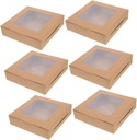Ciieeo 6pcs Clear Window Bakery Boxes Sturdy Cupcake Packaging Compartments for Fresh Desserts for Shipping and Displaying Cakes and Pastries
