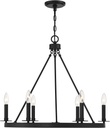 6 Light Chandelier in Mid-Century Modern Style-22 Inches Tall and 26 Inches Wide-Matte Black Finish -Traditional Inst