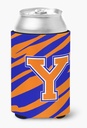 Caroline's Treasures CJ1023-YCC Letter Y Initial Tiger Stripe - Blue Orange Can or Bottle Hugger Cooler Washable Drink Sleeve Collapsible Beverage Insulated Holder, Can Hugger, Multicolor