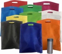 Leofi Bulk 50 Pack Mega 15" x 16" Cutout Handle Tote Assortment - Ideal Grocery Shopping, Treat, Trade Shows, Gift or Everyday Bags