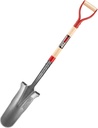 Drain Spade Digging Shovel with Wooden Handle for Trenching,Transplanting,Garden,44 inches