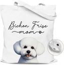 Dog Mom Canvas Tote Bag with Magnetic Buckle-Dog Lovers Gifts for Birthday, Mother's Day, Christmas.