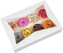 ONE MORE 14 x10 x 3inch White Lock Corner Window Bakery Cookie Boxes, Large Paperboard Container with PVC Windows for Pie, Pack of 12