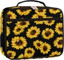 Sunflower Insulated Lunch Bag Flower Kids Lunch Box for Boys Girls Adult, Reusable Back to School Lunch Bag, Leakproof Meal Prep Tote Kit Cooler Bag Lunch Tote Bag for Work Beach Outdoor