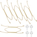 4pcs Metal Spring Hooks Heavy Duty Wall Plate Hangers Invisible Dish Holders for Decorative Plates