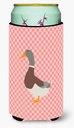 Caroline's Treasures BB7863TBC Saxony Sachsenente Duck Pink Check Tall Boy Hugger Can Cooler Sleeve Hugger Machine Washable Drink Sleeve Hugger Collapsible Insulator Beverage Insulated Holder