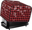Oven Cover Kitchen Bread Machine Protector,4 Slice Toaster Cover For Home,Fingerprint Coaster Cover,Kitchen Small Appliance,Red Buffalo Plaid