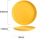 Solid color ceramic plate single, dinner, dessert, salad, bread, party serving, wedding, household, yellow plate (yellow, 10inch)